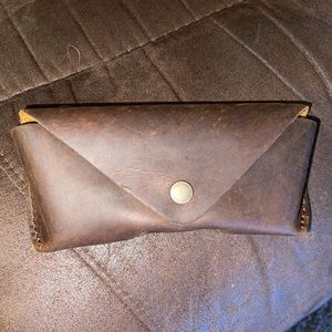 Portland Leather Goods eyeglass case in canyon
